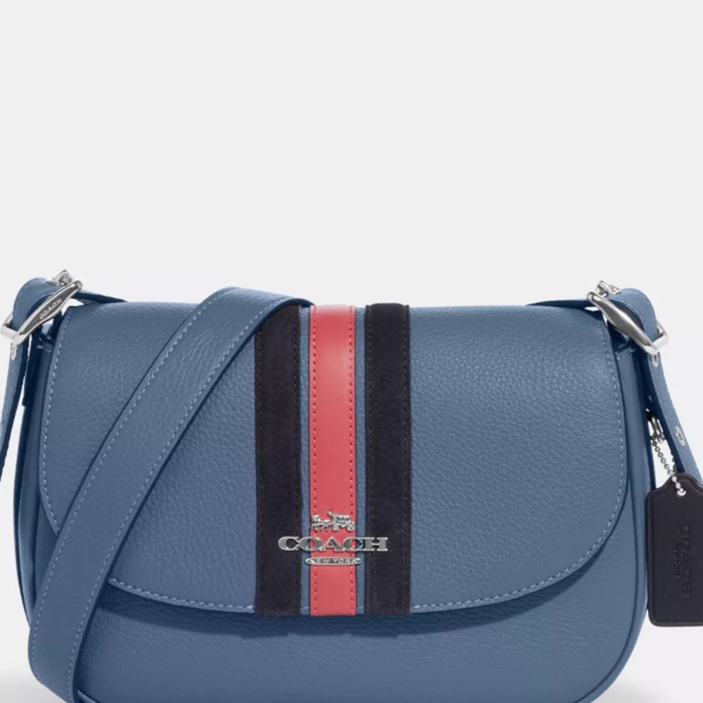 COACH Marie Saddle Bag With Varsity Stripe - Picture 13 of 16